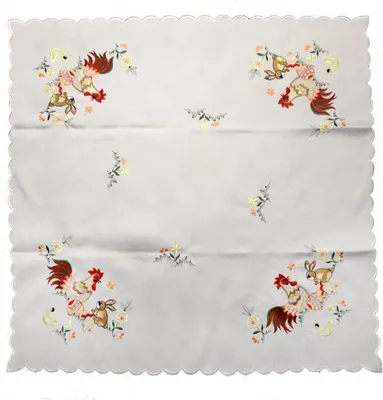 Zdjęcie produktu dla Plamoodporny Obrus świąteczny na stół Wielkanocny 85x85cm Kogut