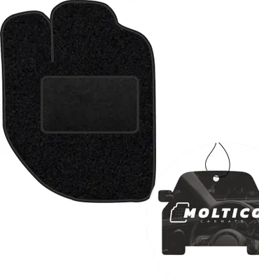 Produktbild von moto-MOLTICO Fahrer Fußmatte Auto Velours Fahrerseite Autoteppiche Schwarz Fahrermatte 1-teilig passend für Volvo S70 1997-2000