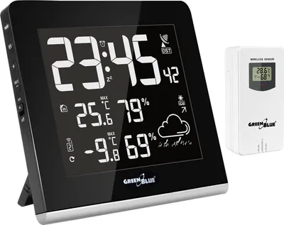 Obrázok produktu pre Bezdrôtová meteostanica Vonkajší senzor Teplomer Predpoveď počasia Farebný displej 9 farieb