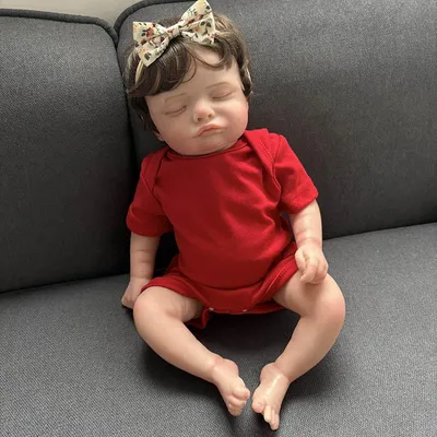 Produktbild von 45CM Reborn Baby Doll Girl Rosalie Mit Touch Weiches, Lebensechtes, Handgewurzeltes Haar Und 3D-Hautadern Lebensechte Bebés Reborns