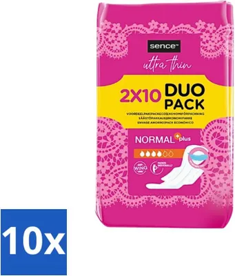 Produktbild von Sence - Normal - Damenbinden - Ohne Flügel - 2 x 10 Damenbinden - Vorteilspack - 10 Stücke