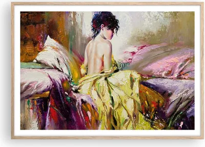 Produktbild von Gerahmtes Poster - Rahmen in heller Eiche - Frau Modell - 100x70 cm - Wand Bild - Wanddeko - Wandbilder - Kunstposter - Wandposter - Bilderrahmen - Bilder - Kunstdruck - Wandbild - P2NAA100x70-3524
