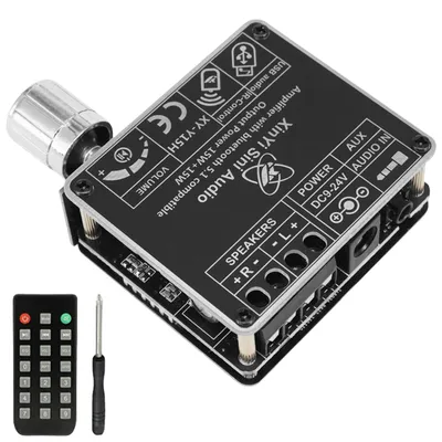 Produktbild von Aicharynic Bluetooth Verstärker Board: HiFi Stereo, 2-Kanal 2X50W Audio Verstärker, Mini Digital Endstufe Mit Fernbedienung Für Heimkino Und DIY-Lautsprecher (Schwarz)