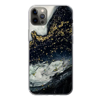 Produktbild von MuchoWow® Handyhülle Schutzhülle Hülle für iPhone 12 Pro Max Marmor - Naturstein - Gold Silikon Softcase Handy Hülle - Hartschale