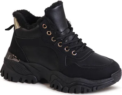 Produktbild von topschuhe24 2903 Damen Plateau Sneaker Stiefeletten Kunstfell, Farbe:Schwarz, Größe:39 EU