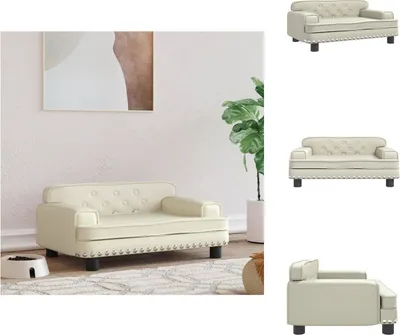 Obrázok produktu pre vidaXL Pelech pre psa krémový 70x45x30 cm Imitácia kože - Pelechy pre psov