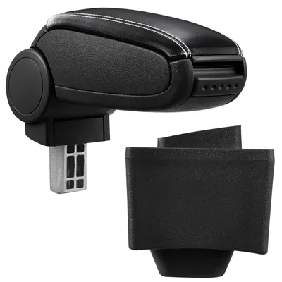 Armlehne Mittelarmlehne Leder Bezug Schwarz / Weiß für Audi A3 S3 8L 1996-2003 – Produktansicht