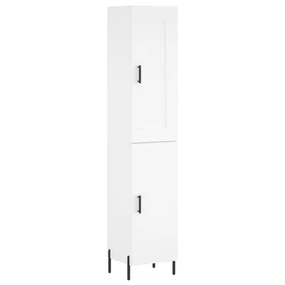Image de Buffet haut Blanc 34,5x34x180 cm Bois d'ingénierie