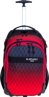 Produktbild von Schultrolley Elephant Hero Signature Trolley Ranzen Schulranzen Trolly Jungen Mädchen Kinder Premium Farbverlauf 12869 Red Cube (Rot Schwarz)