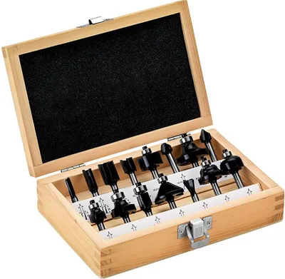 Produktbild von Metabo Fräsersortiment-SP 6mm (15-teiliges Set, Nutfräser / Hohlkehlfräser)