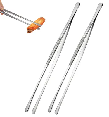 Küchenpinzette 30,5 cm Edelstahl, 2 Stück, Präzisionszange