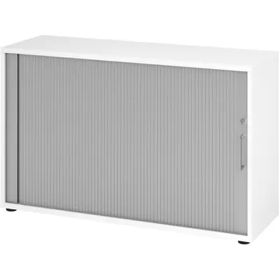 Image de HAMMERBACHER 1732S Rollladenschrank silber/weiß 1 Fachboden