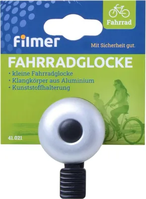 Produktbild von Filmer 41021 MTB Fahrradglocke Mini Alu Klingel Chromoptik / silberfarben