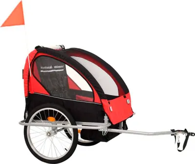 Produktbild von vidaXL 2-in-1 Fahrradanhänger und Kinderwagen Schwarz und Rot