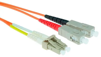 Image de ACT 2 mètres LSZH Multimode 62.5/125 OM1 Câble patch fibre duplex avec connecteurs LC et SC