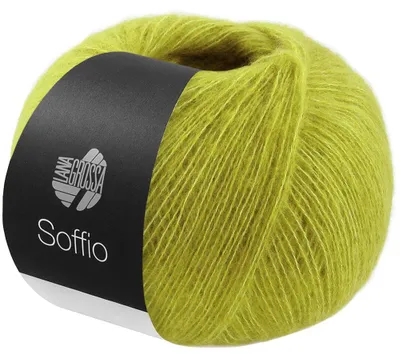 Produktbild von Lana Grossa SOFFIO 25 g flauschiges Lace-Garn aus Wolle mit Kaschmiranteil 215m Farbe 036 - Helloliv