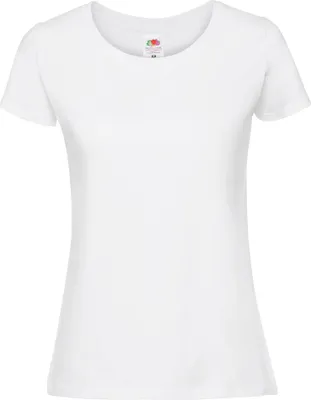 Produktbild von Fruit of the Loom Ladies Iconic 195 T-Shirt (zuvor: Ladies Ringspun Premium T-Shirt) Farbe: weiß Größe: M