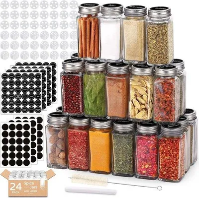 Zdjęcie produktu dla Małe kwadratowe pojemniki na przyprawy, 24 sztuki