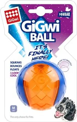 Obrázek produktu pro Hračka pes GiGwi Ball míček M transparentní modro/oran
