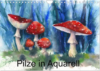Produktbild von Pilze in Aquarell (Wandkalender 2025 DIN A4 quer), CALVENDO Monatskalender