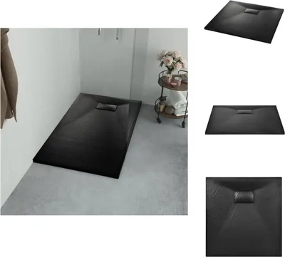 Produktbild von vidaXL Duschwanne SMC Schwarz 90×80 cm -  Duschwannen
