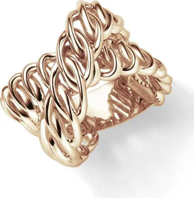 Produktbild von Breiter Ring Damenring aus 585 Gold Rotgold Breite 18mm gekreuzt Innenumfang 58mm  Ø18.5mm