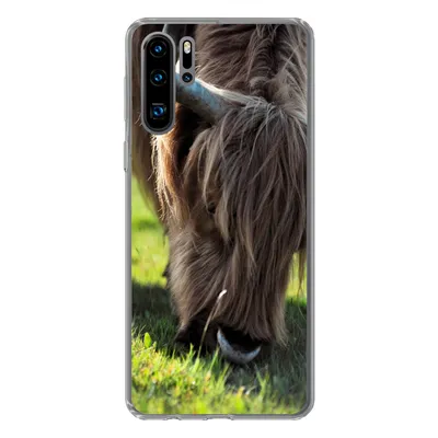 Produktbild von MuchoWow® Handyhülle Schutzhülle Hülle für Huawei P30 Pro Schottischer Highlander - Hörner - Sonne Silikon Softcase Handy Hülle - Schutzdeckel