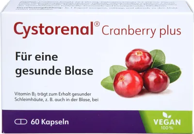 Produktbild von Cystorenal Cranberry plus Kapseln zum Erhalt einer gesunden Blase, 60 St. Kapseln