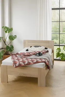 Produktbild von Einzelbett Liegefläche 90x200 Bett Eiche Sonoma Mittelbalken #4246