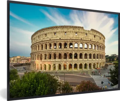 Produktbild von MuchoWow® MuchoWow® Gerahmtes Poster Römisches Kolosseum Rom bei Sonnenuntergang 60x40 cm - Poster mit zchwarzem Bilderrahmen - Printing - Wanddeko Schlafzimmer