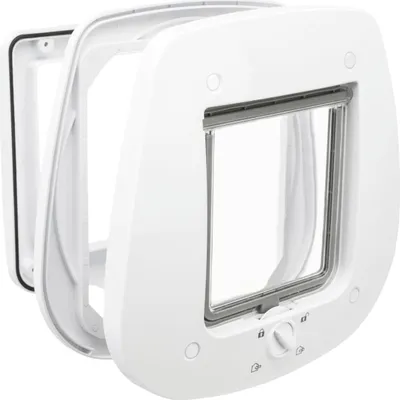 Produktbild von TRIXIE 4-Wege Freilauftür für Glastüren - weiß - 27 × 26 cm