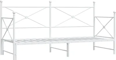 Produktbild von Tagesbett Ausziehbar ohne Matratze Weiß 75x190 cm Stahl