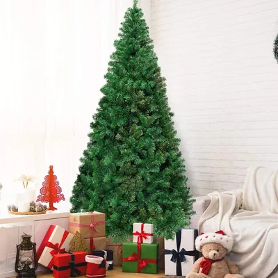 Produktbild von Weihnachtsbaum Tannenbaum 240 cm, Künstlicher Christbaum, Kunstbaum Weihnachten Dekobaum, PVC Weihnachtsbaum mit Metallständer