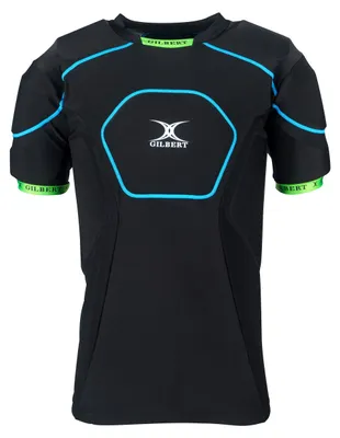 Imagen del producto de Protector para rugby Gilbert, talla S, color negro y azul