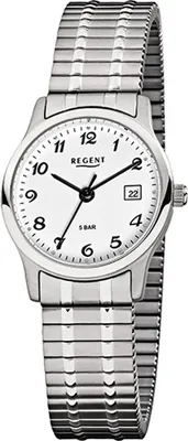 Produktbild von Regent Damen Herren-Armbanduhr silber Analog F-885 Stahl-Armband D2URF885