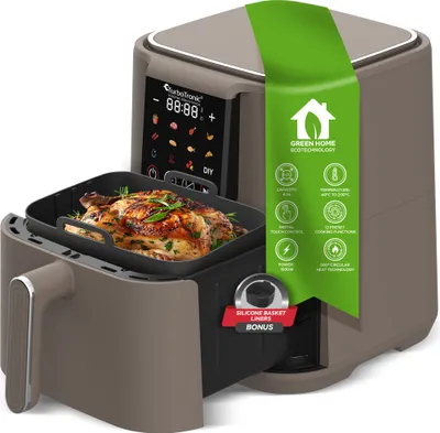 Produktbild von TurboTronic Heißluftfritteuse XL 6 l – AF250 – Airfryer ohne Öl, 12 Programme, Touch-Display, spülmaschinenfest, Backen & Grillen, Timer