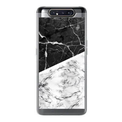 Produktbild von MuchoWow® Handyhülle Schutzhülle Hülle für Samsung Galaxy A80 Marmor - Schwarz - Weiß Silikon Softcase Handy Hülle - Schutzdeckel