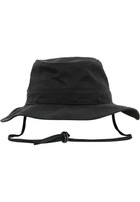 Image de FLEXFIT 5004AH | Chapeau de pêcheur, large bord plat - Couleur : Noir - Taille : One Size