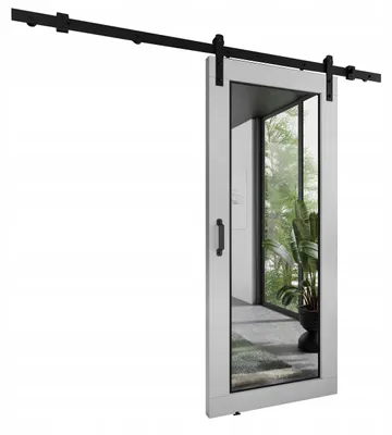 Produktbild von KierMoebel Schiebetür Komplettset LOFT ADIO 7 Weiß 96x205x3,2 cm, Wohnzimmer Schiebetür