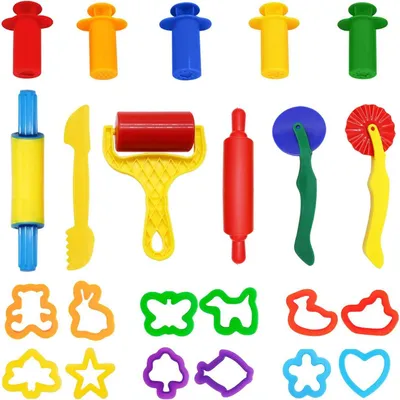 Produktbild von Knetwerkzeug Set 23-teilig, Ton Zubehör, Kinderfreundlich, für kreative Aktivitäten