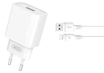 Zdjęcie produktu dla Xo Ładowarka Sieciowa Ce02D Qc 3.0 18W 1X Usb Biała + Kabel Usb-C