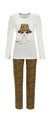 Produktbild von Ringella Damen Pyjama mit Motivdruck : champagner : 42