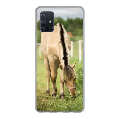 Produktbild von MuchoWow® Handyhülle Schutzhülle Hülle für Samsung Galaxy A71 Porträt eines Fjordpferdes auf einer Wiese Silikon Softcase Handy Hülle - Kartenbesitzer