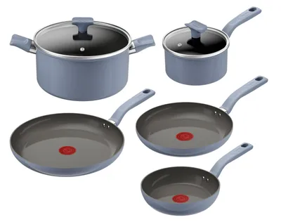 Imagen del producto de Tefal G922S704, Juego de cocina, Azul, Cerámica, Aluminio, Indicador de temperatura, Vidrio