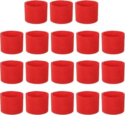 Produktbild von Fußballband Kapitänband - Teamidentifikationsband - Verstellbarer Klappband - 33x7cm - Rot