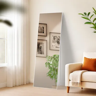 Zdjęcie produktu dla Lustro Spiegel Benicia – lustro stojące i wiszące | Kolor: matowa biel | Wymiary: 50 x 3 x 150 cm