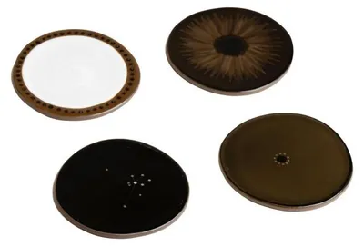Image de Pomax, lot de 4 sous-verres en grès, diamètre 11 cm, hauteur 0,5 cm
