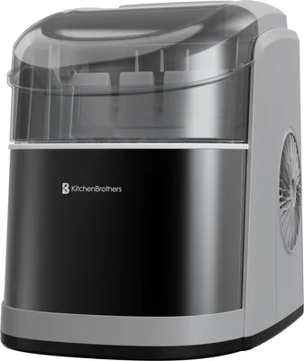 Produktbild von KitchenBrothers - 1.6L - Eiswürfelmaschine - 12kg/24 Std. - Eiswürfelbereiter - Eisschaufel - Tragbar – Selbstreinigungsfunktion - Grau