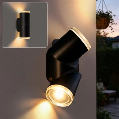 Obrázok produktu pre ZMH LED NástennéSvetlo VonkajšiaLampa 10W FasádneSvetlo IP65 SvetloHoreDole 3000K OsvetlenieDomovejSteny Záhrada ObývacíPriestor Balkón