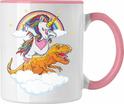 Produktbild von Trendation - Einhorn T-Rex Tasse Grafik Geschenk Lustig (Rosa)